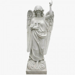 Скульптура из мрамора S_37 Ангел с крестом в руке